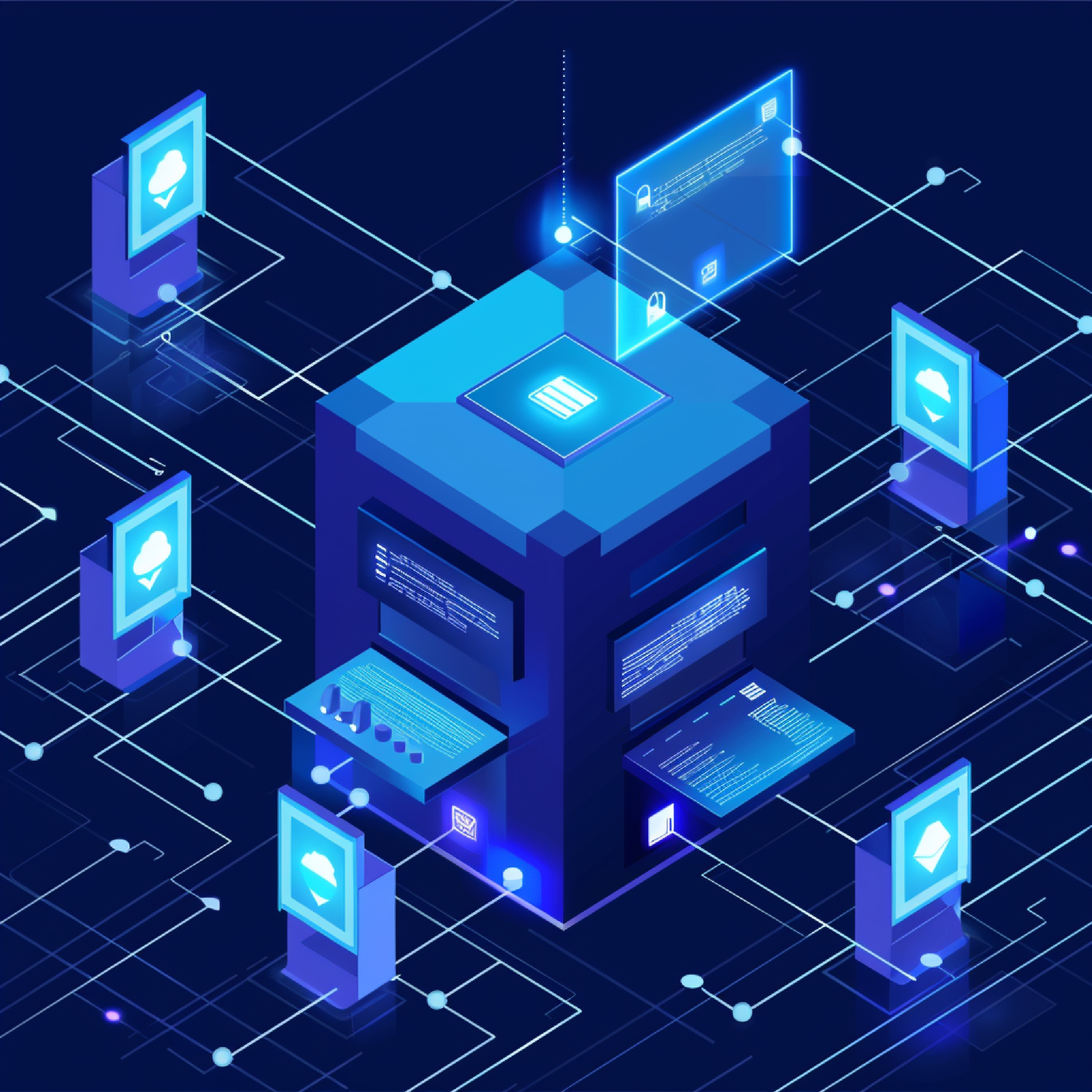 Imagen abstracta relacionada con tecnología blockchain para desarrollo y diseño en Asturias
