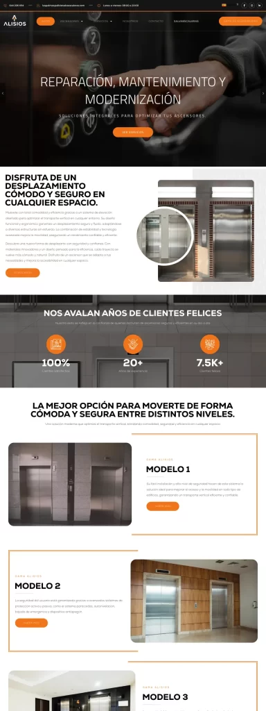 Página web de Alisios Ascensores