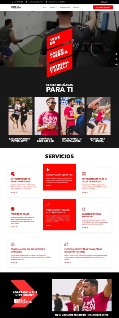 Página web de Health Explosive