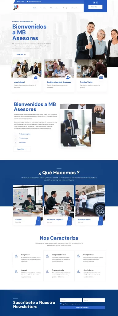 Página web de MB Asesores